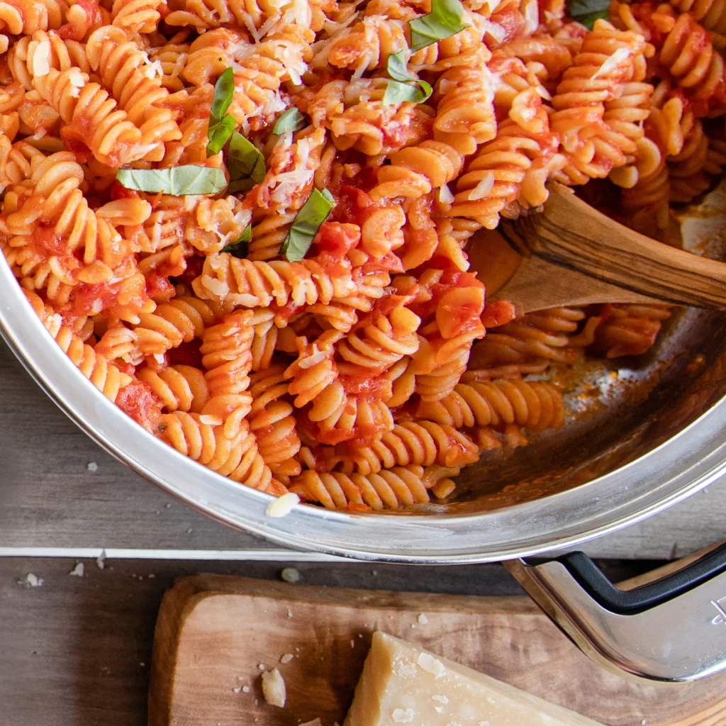 Rotini Tomato Basil Pasta Photography