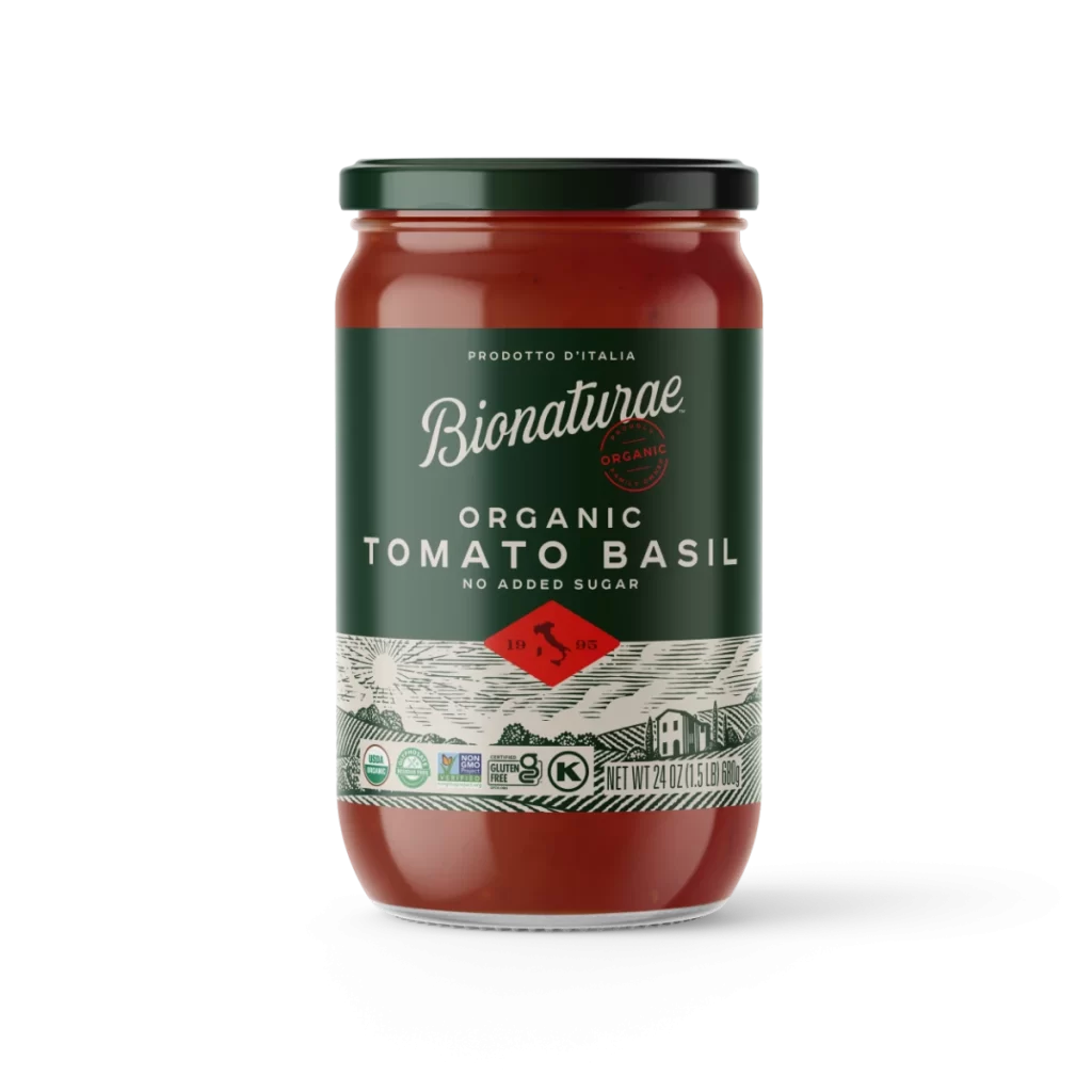 Bionaturae Organic Tomato Basil Pasta Sauce Organic Tomato Basil Sauce Packaging