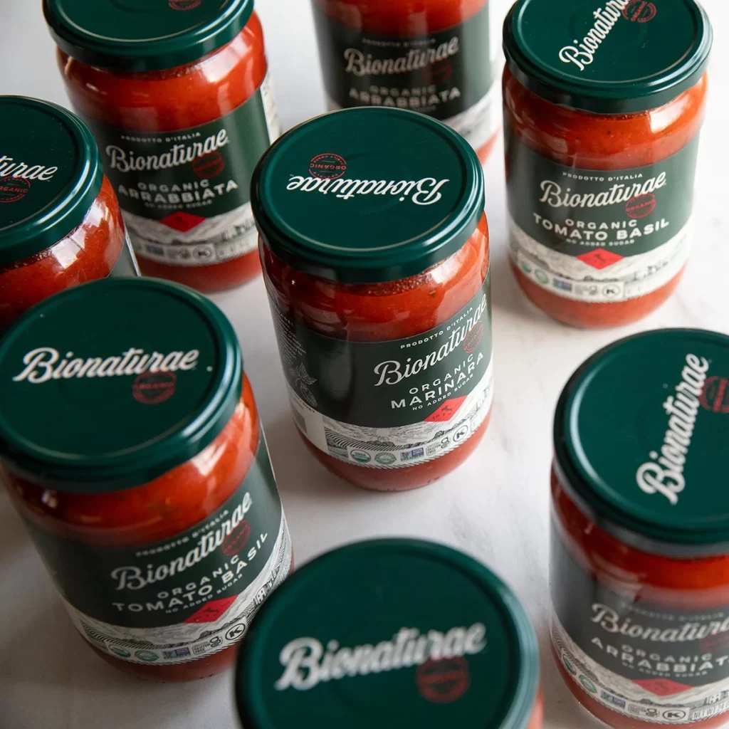 Bionaturae Organic Tomato Basil Pasta Sauce Organic Marinara Sauce Packaging