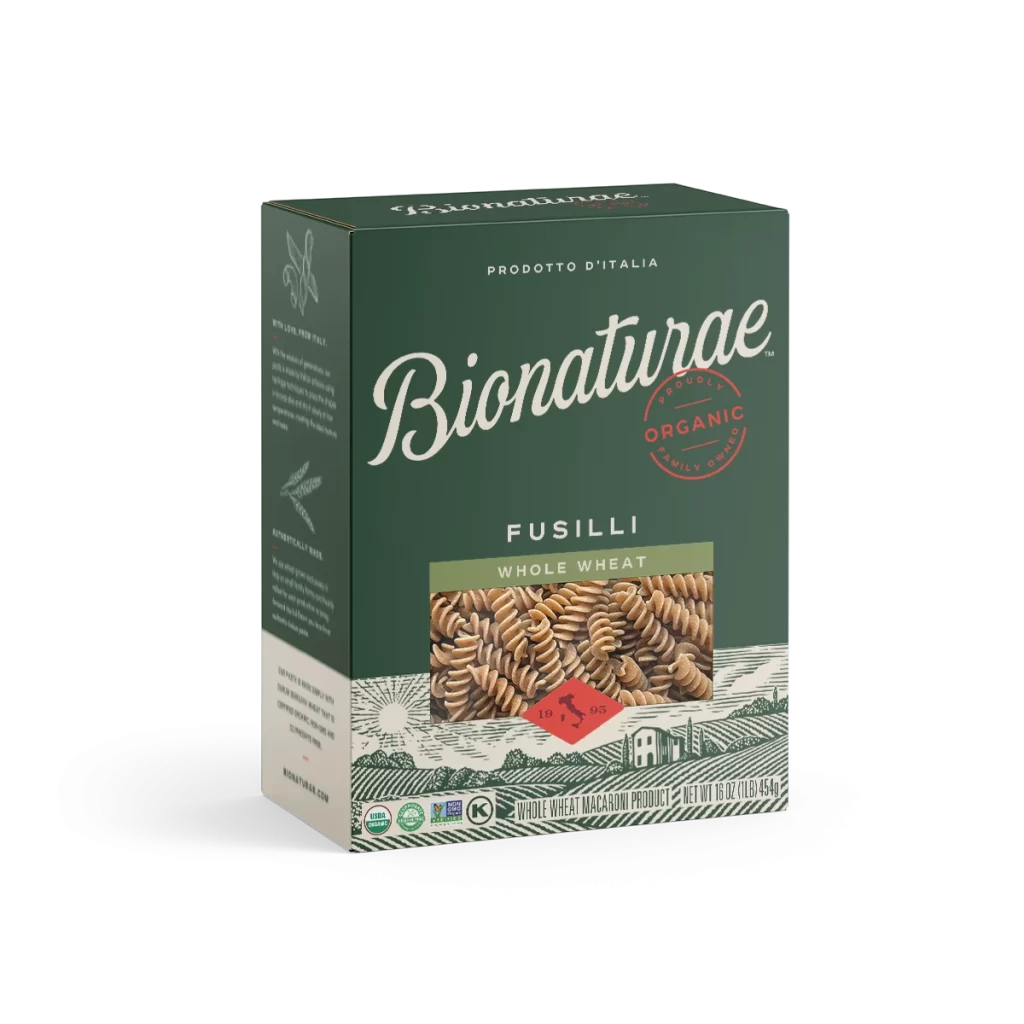 Bionaturae Organic Whole Wheat Fusilli Packaging
