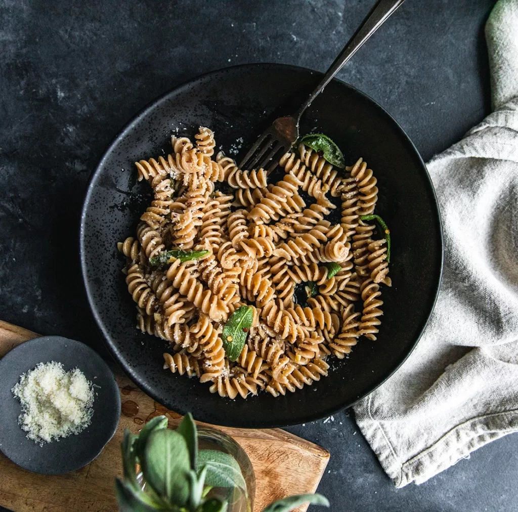 Fusilli Sage Pasta Photography