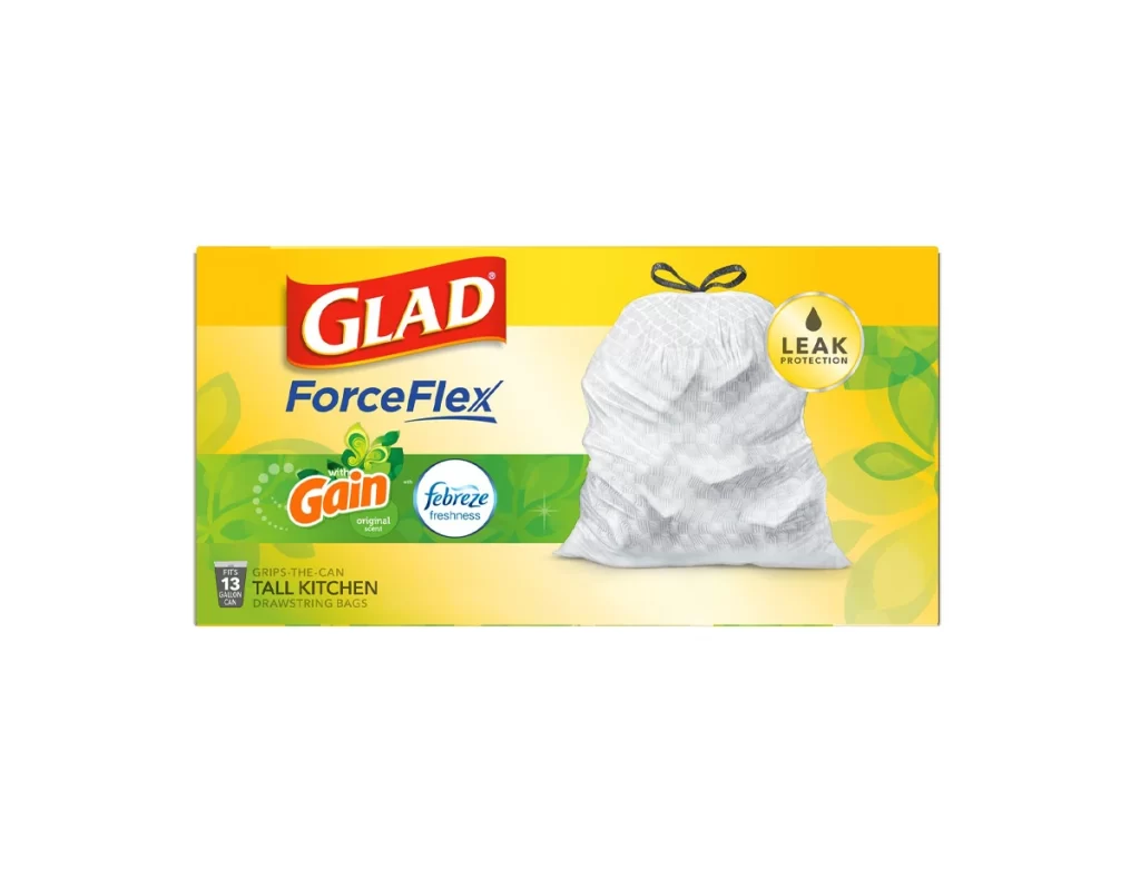Glad ForceFlex Gain Original, Febreze Freshness, Leak Protection Kitchen Bags…