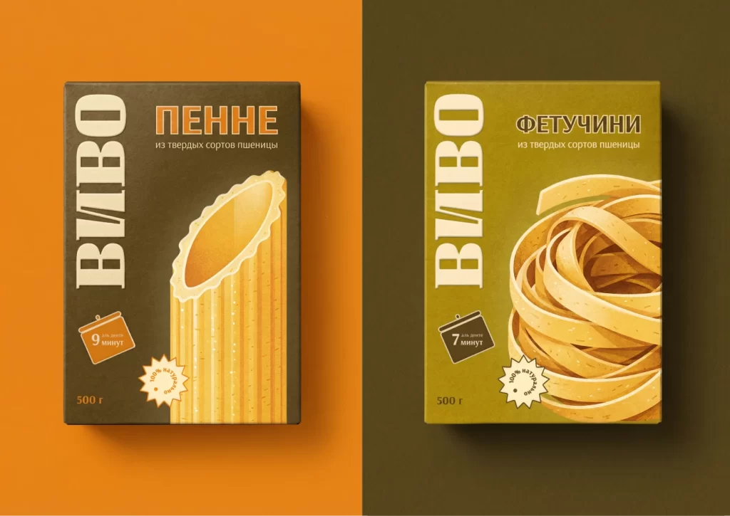 Vivo Pasta Packaging Penne and Fettuccine