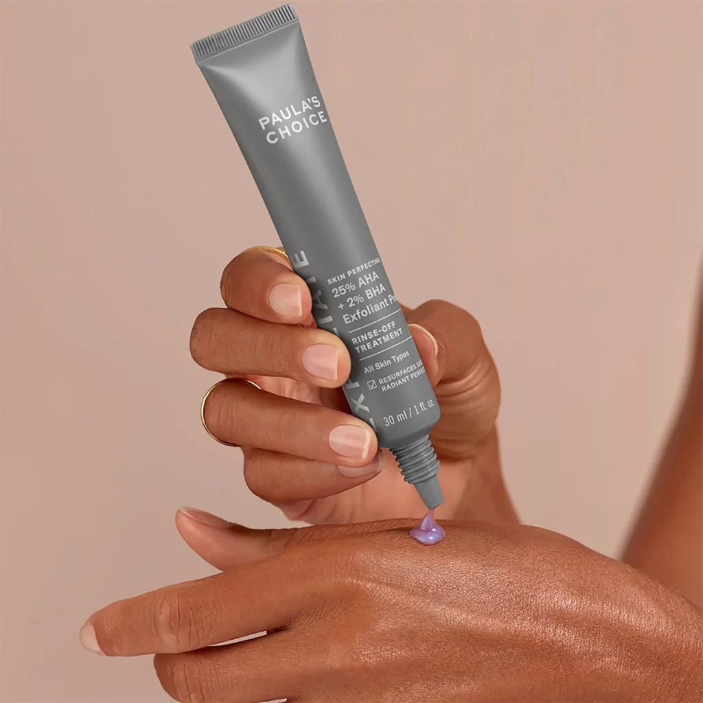 Paula’s Choice Skin Perfecting AHA Plus BHA Exfoliant Bottle Detail