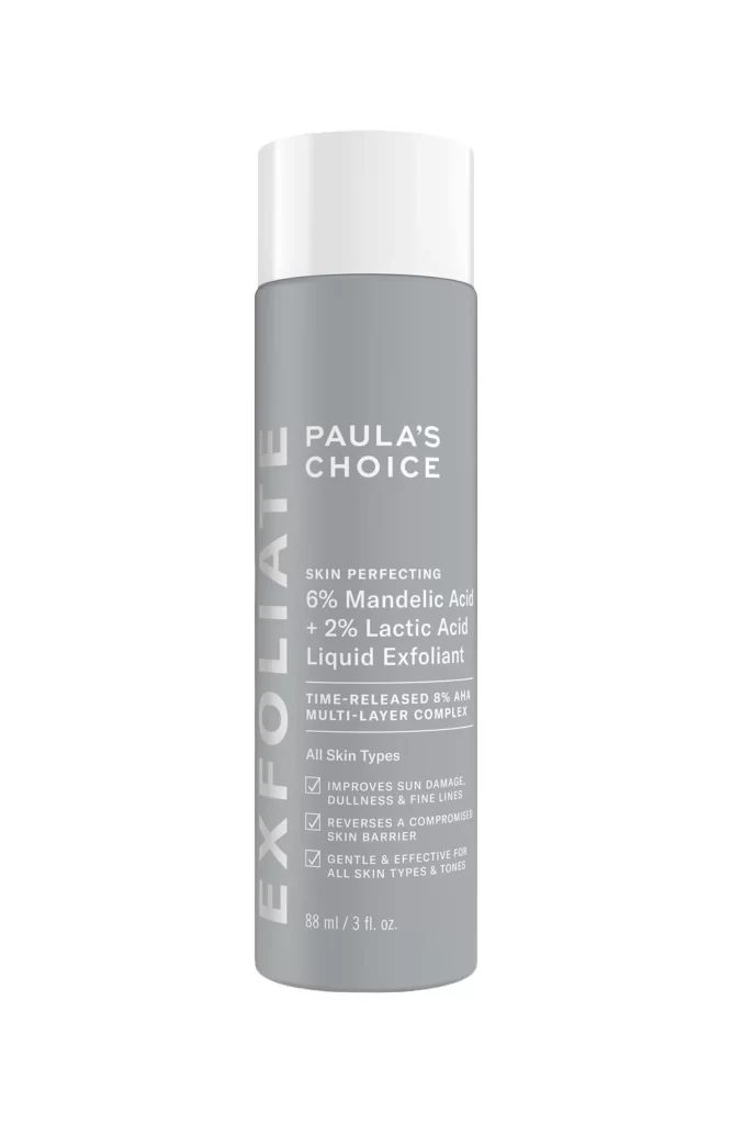 Paula’s Choice Skin Perfecting 6 Percent Mandelic Acid Plus 2 Percent Lactic Acid Bottle Front View