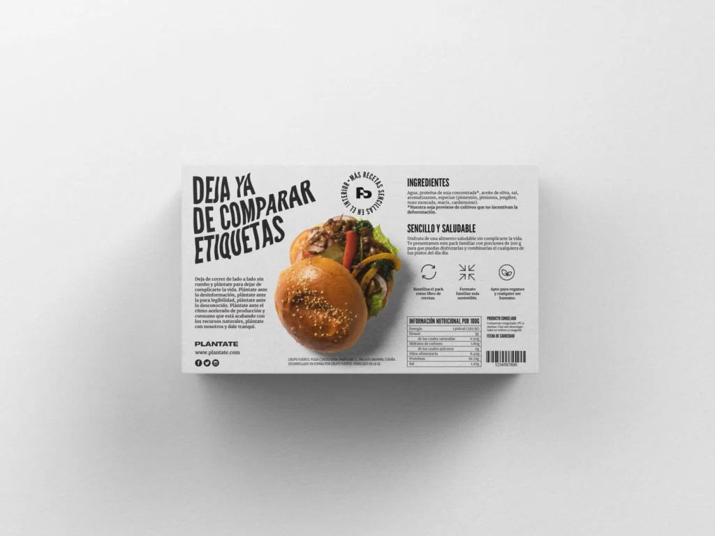 Plantate Plant-based burger Packaging
