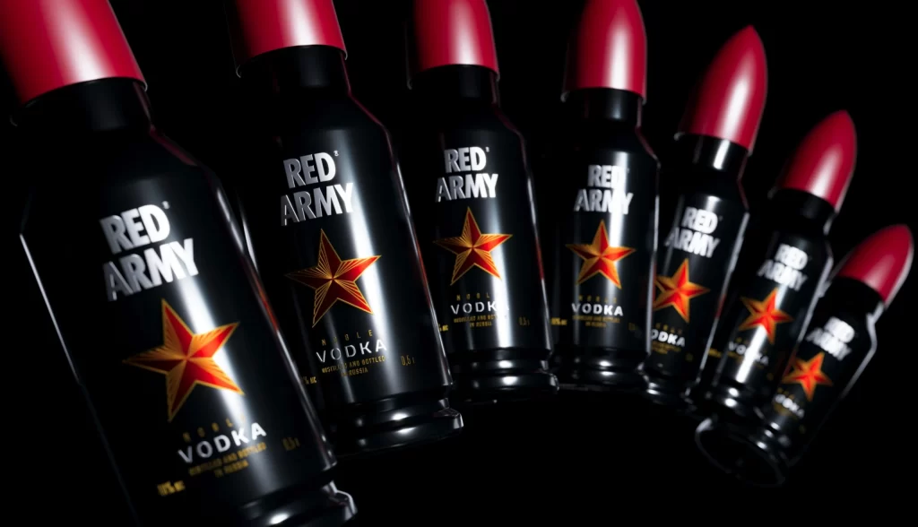 Red Army Vodka Bottle Vodka Top View