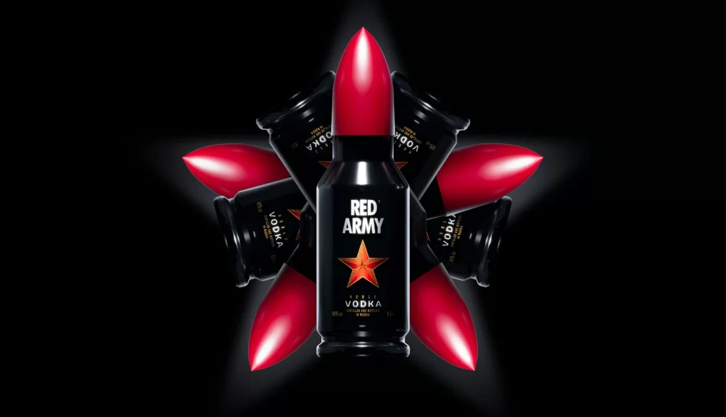 Red Army Vodka Bottle Vodka Back View