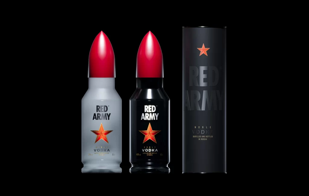 Red Army Vodka Bottle Vodka Full Shot
