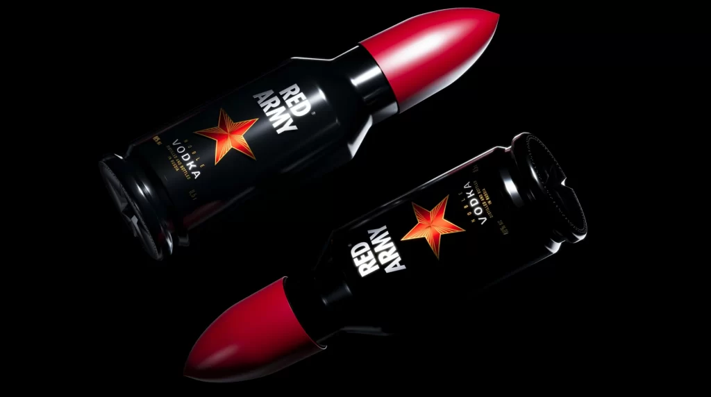 Red Army Vodka Bottle Vodka Front View
