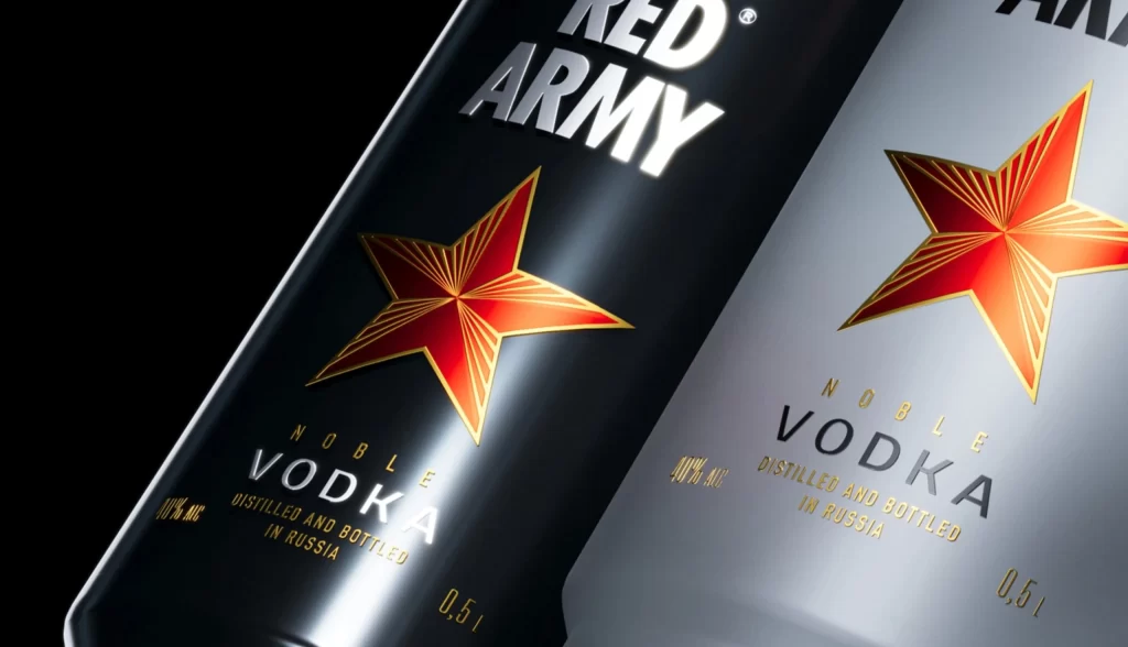 Red Army Vodka Bottle Vodka Angle View