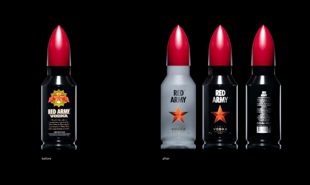 Red Army Vodka Bottle Vodka Angle View Front View