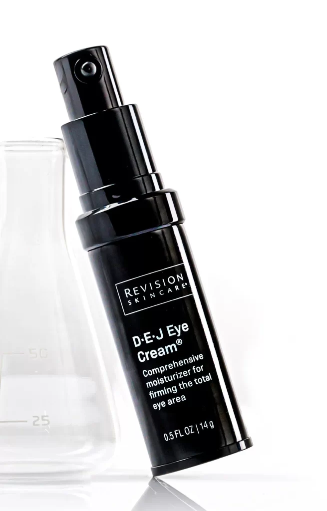 Revision Skincare DEJ Eye Cream Jar Angle Composition