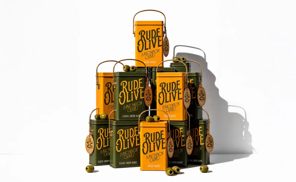 Rude Olive Lunchbox Olives Classic Green Olives, Spiced Olives Olive