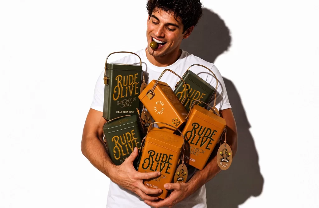 Rude Olive Lunchbox Olives Classic Green Olives, Spiced Olives Olive’.