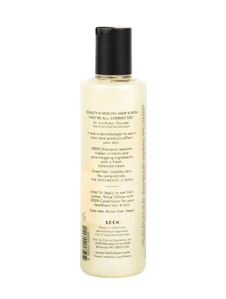 SEEN Skin-Caring Shampoo Bottle Detail