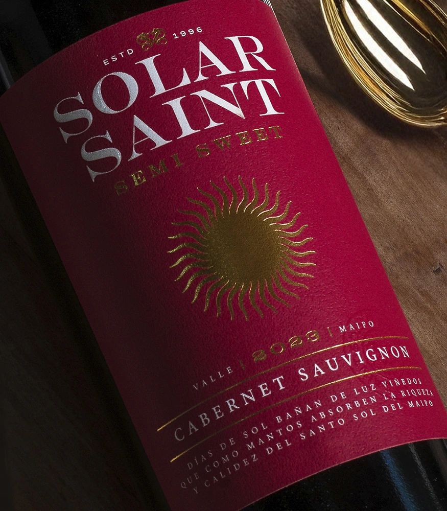 Solar Saint Semi Sweet Wine Solar Side View