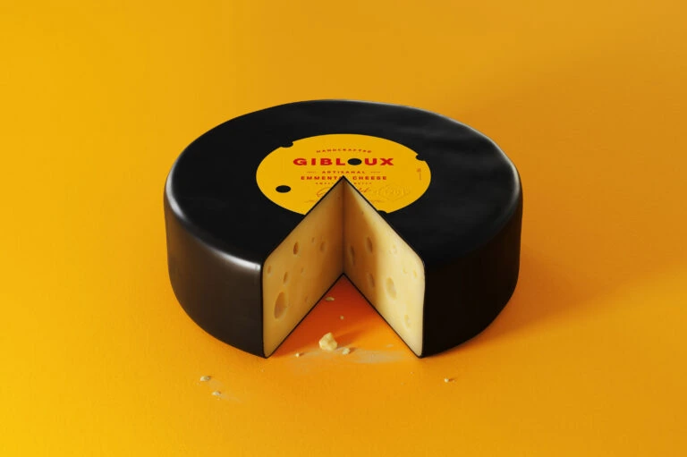 Gibloux Cheese Packaging Yellow