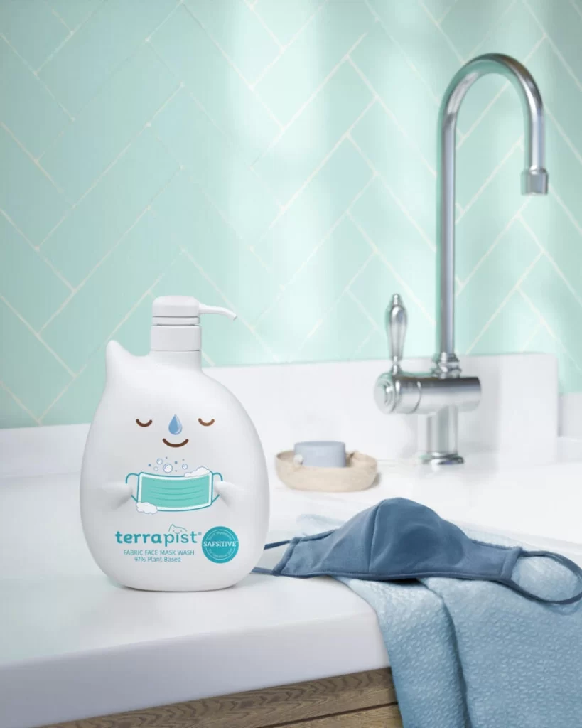 Terrapist Happy Clean Fabric Face Mask Wash Packaging