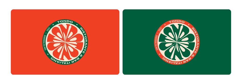 Tondo Restaurant & Bar Packaging Color variant (red and green)