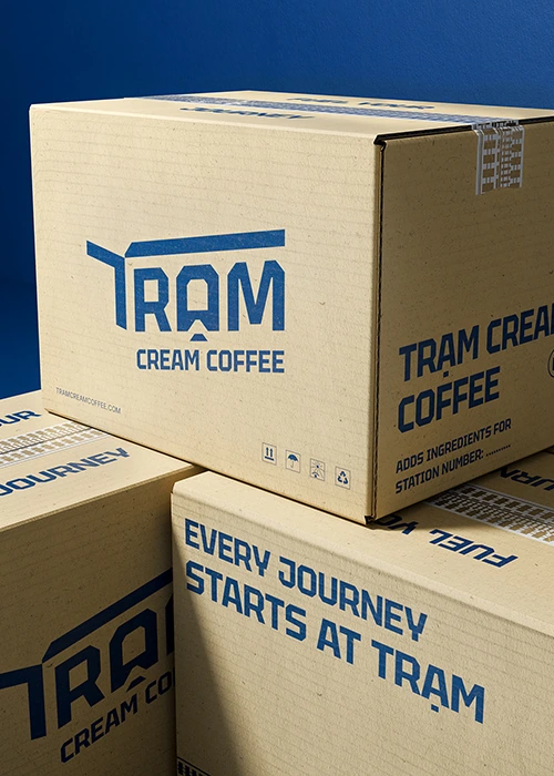 Tram Cream Coffee Coffee Packaging Cream Top View