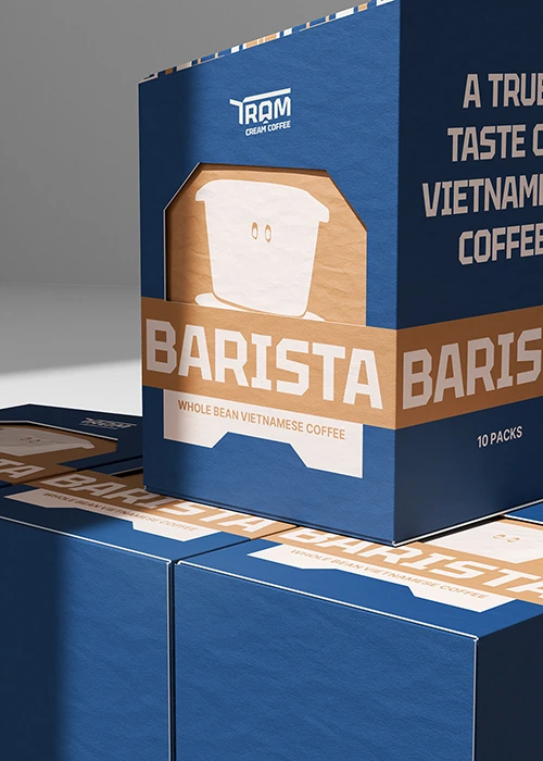 Tram Cream Coffee Coffee Packaging Cream Close Up