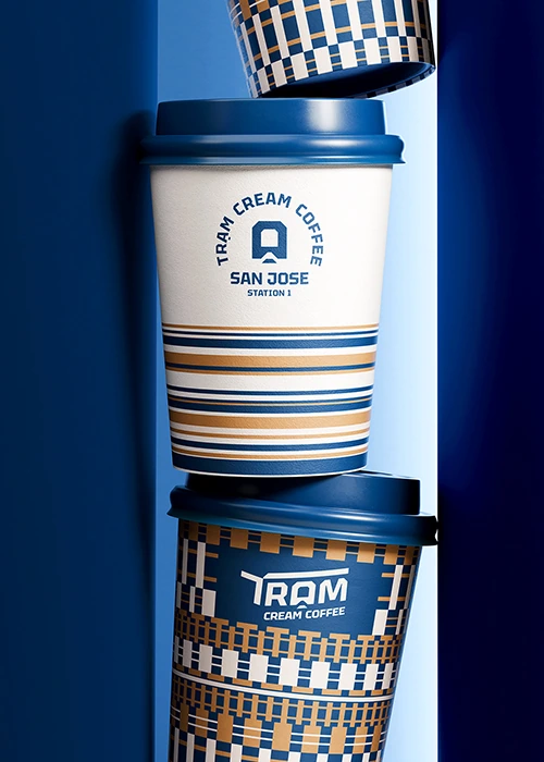 Tram Cream Coffee Coffee Packaging Cream Side View