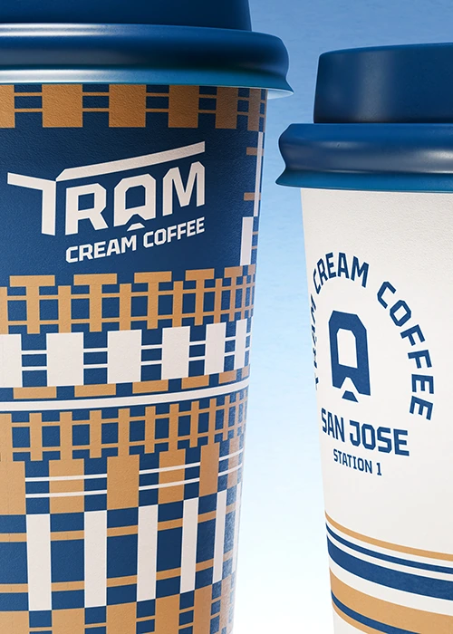 Tram Cream Coffee Coffee Packaging Cream Front View