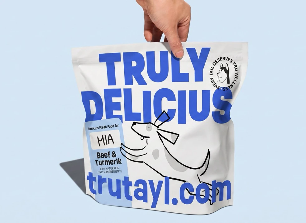 Trutayl Dog Food Packaging Beef & Turmerik