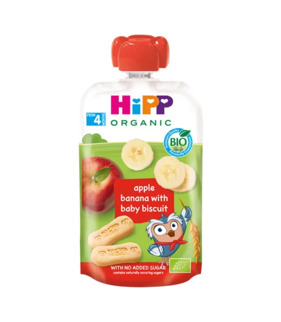 HiPP Apple Banana with Baby Biscuit Baby Food Packaging