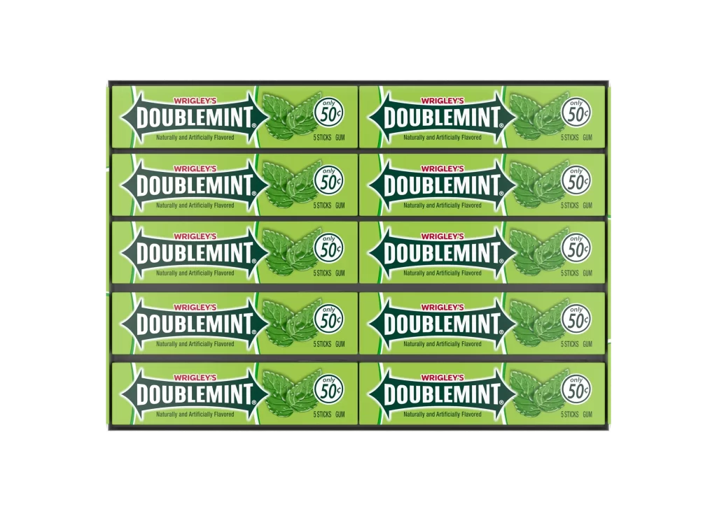 Wrigley’s Doublemint Gum 40 Pack Box Packaging