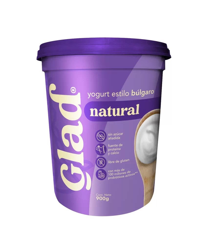 Glad Natural Bulgarian Style Yogurt Liter Packaging