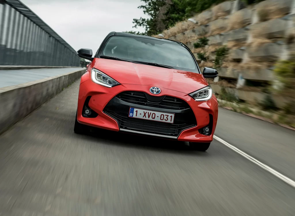Toyota Yaris Red Front Three Quarter Belgian Road Car Photography