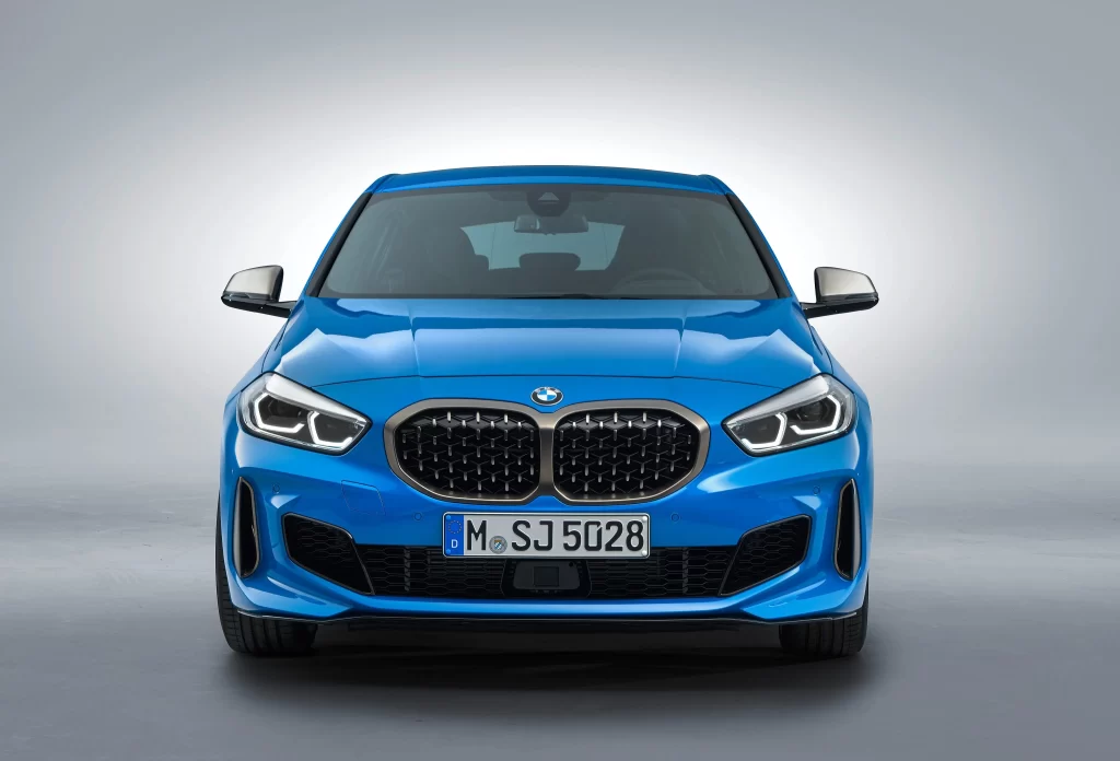 BMW One Series Portimao Blue Frontal Studio Car Photography