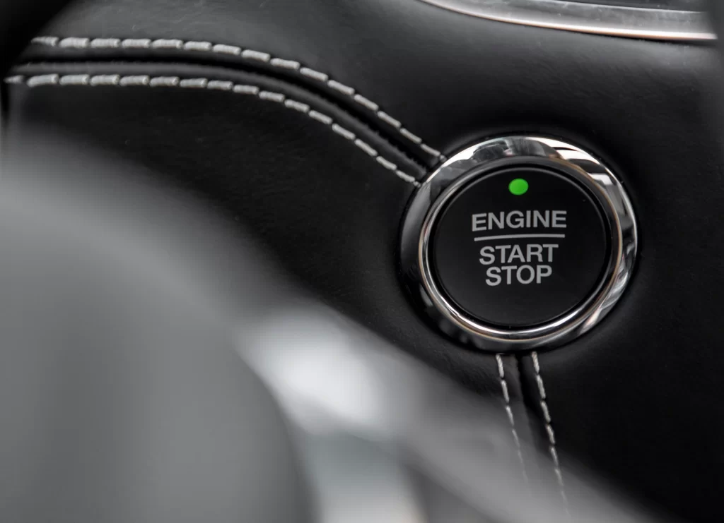 Mercedes Benz E Class Engine Start Stop Button Detail Car Photography