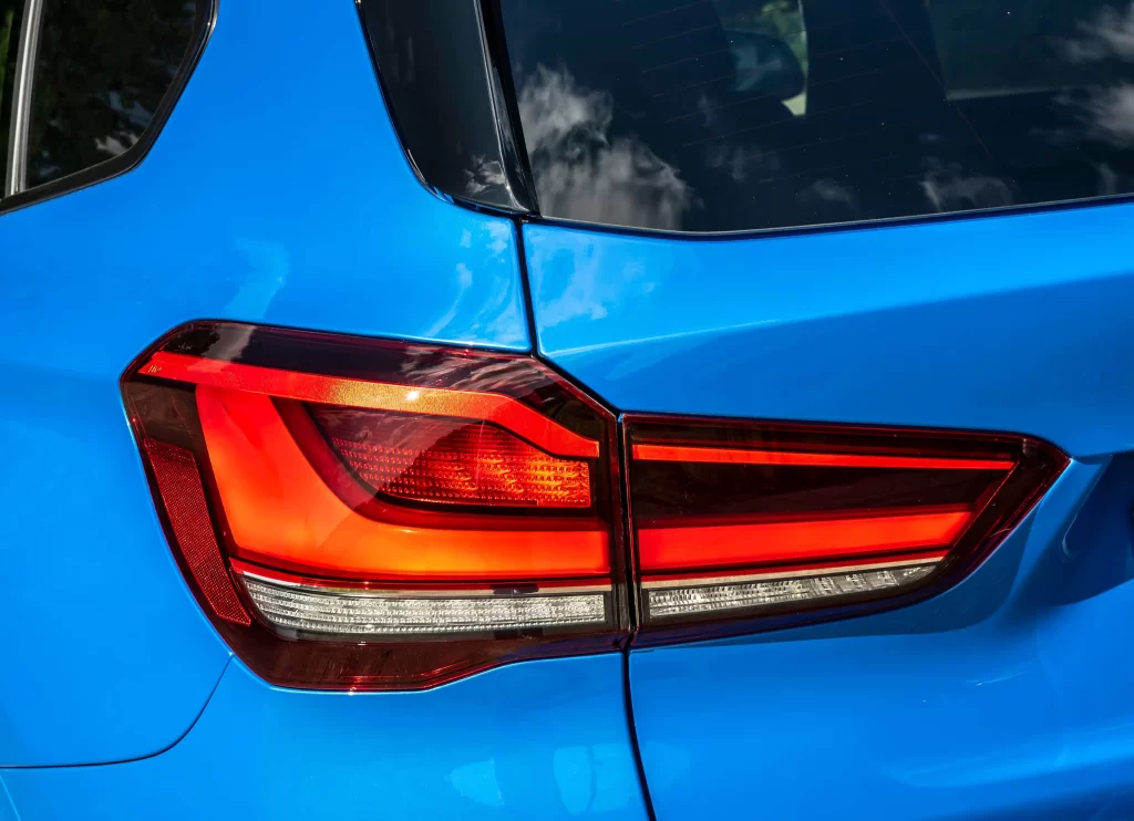 BMW X Three Blue Rear Taillight Detail Car Photography