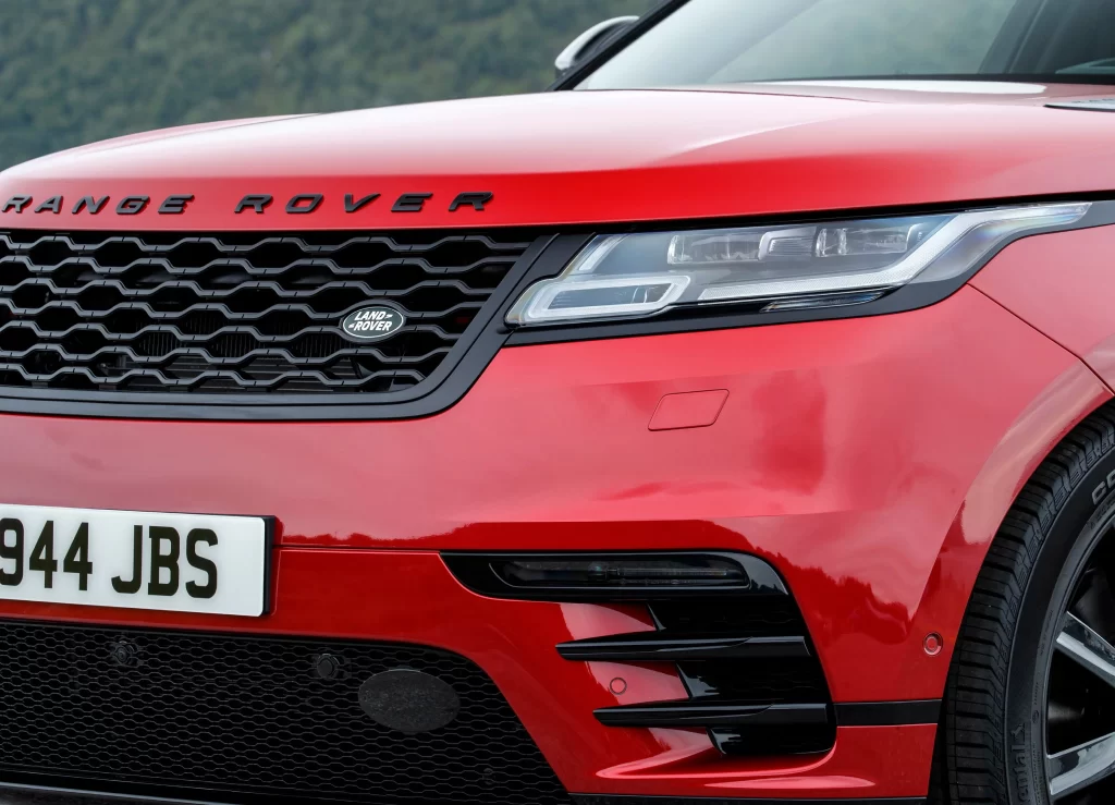 Range Rover Evoque Red Front View Forest Road Car Photography