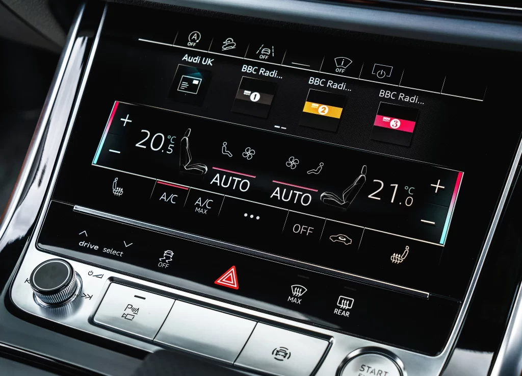 Audi A Eight MMI Touchscreen Climate Control Interior Car Photography