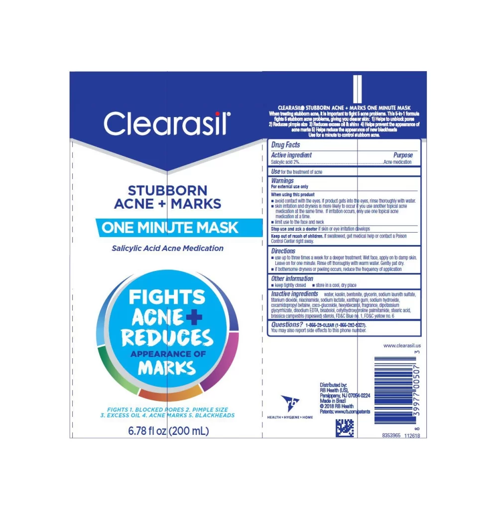 Clearasil One Minute Mask Salicylic Acid Acne Medication