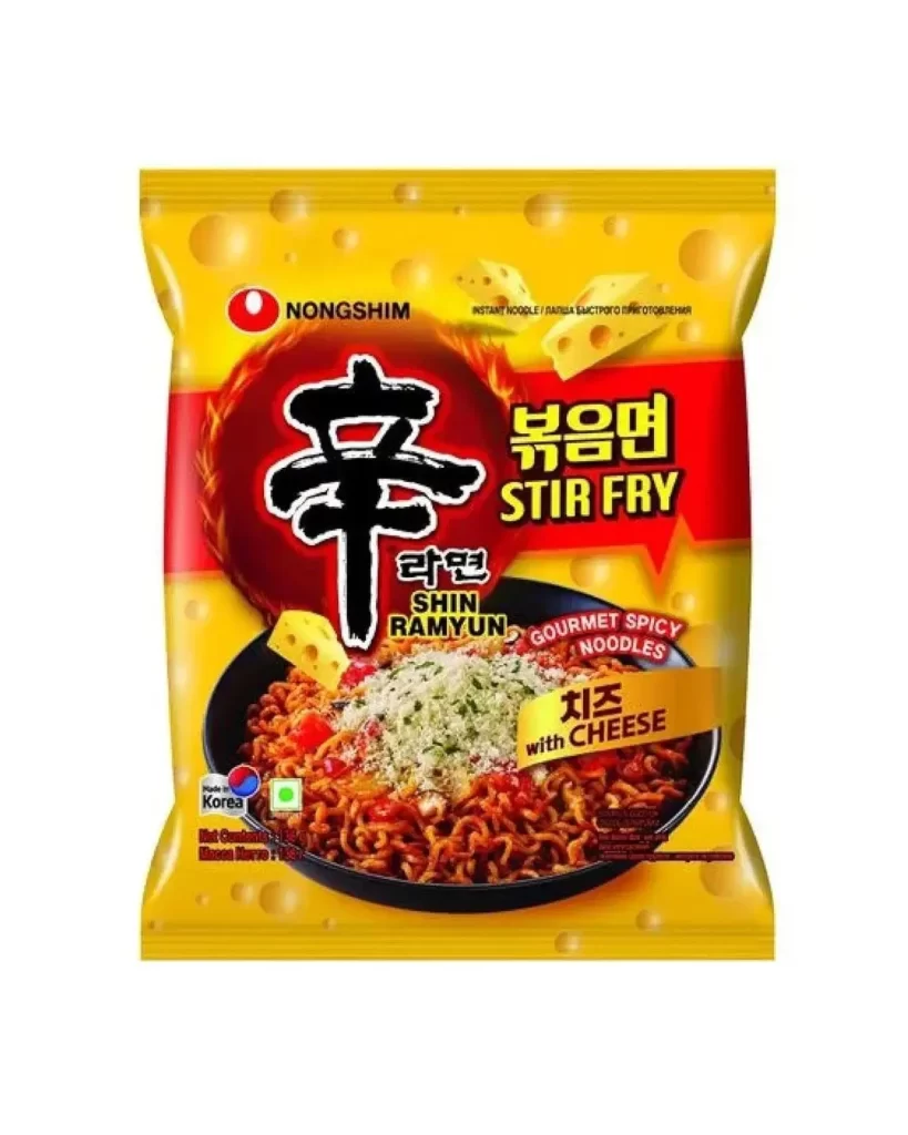 Nongshim Shin Ramyun Stir Fry with Cheese Ramen Packaging