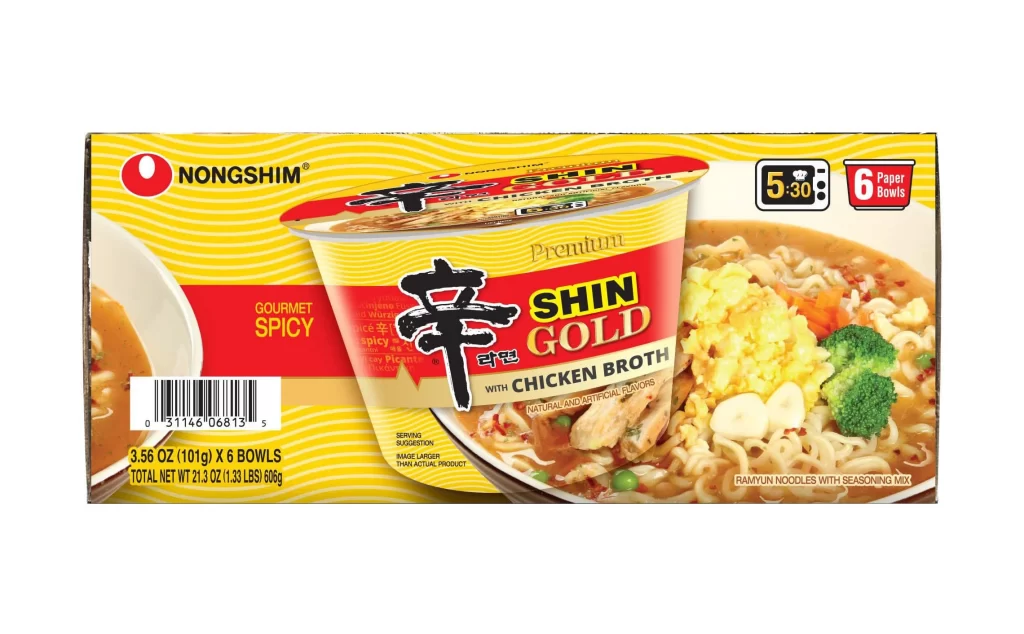 Nongshim Shin Gold Chicken Broth Ramen Packaging