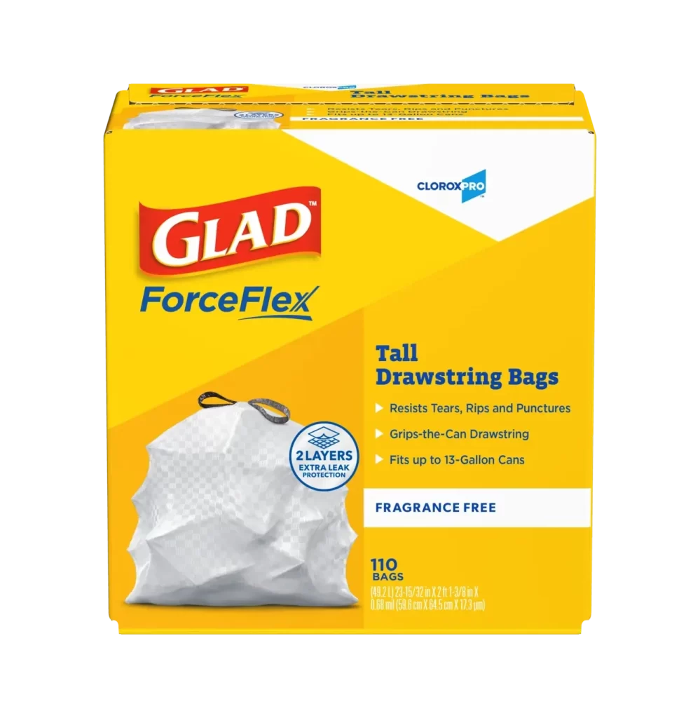Glad ForceFlex Fragrance Free Trash Bag Packaging