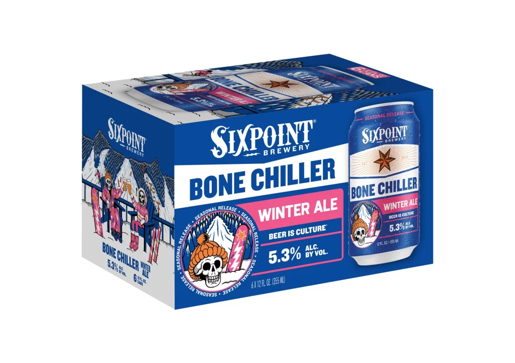Sixpoint Brewery Bone Chiller Winter Ale Blue Beer Packaging