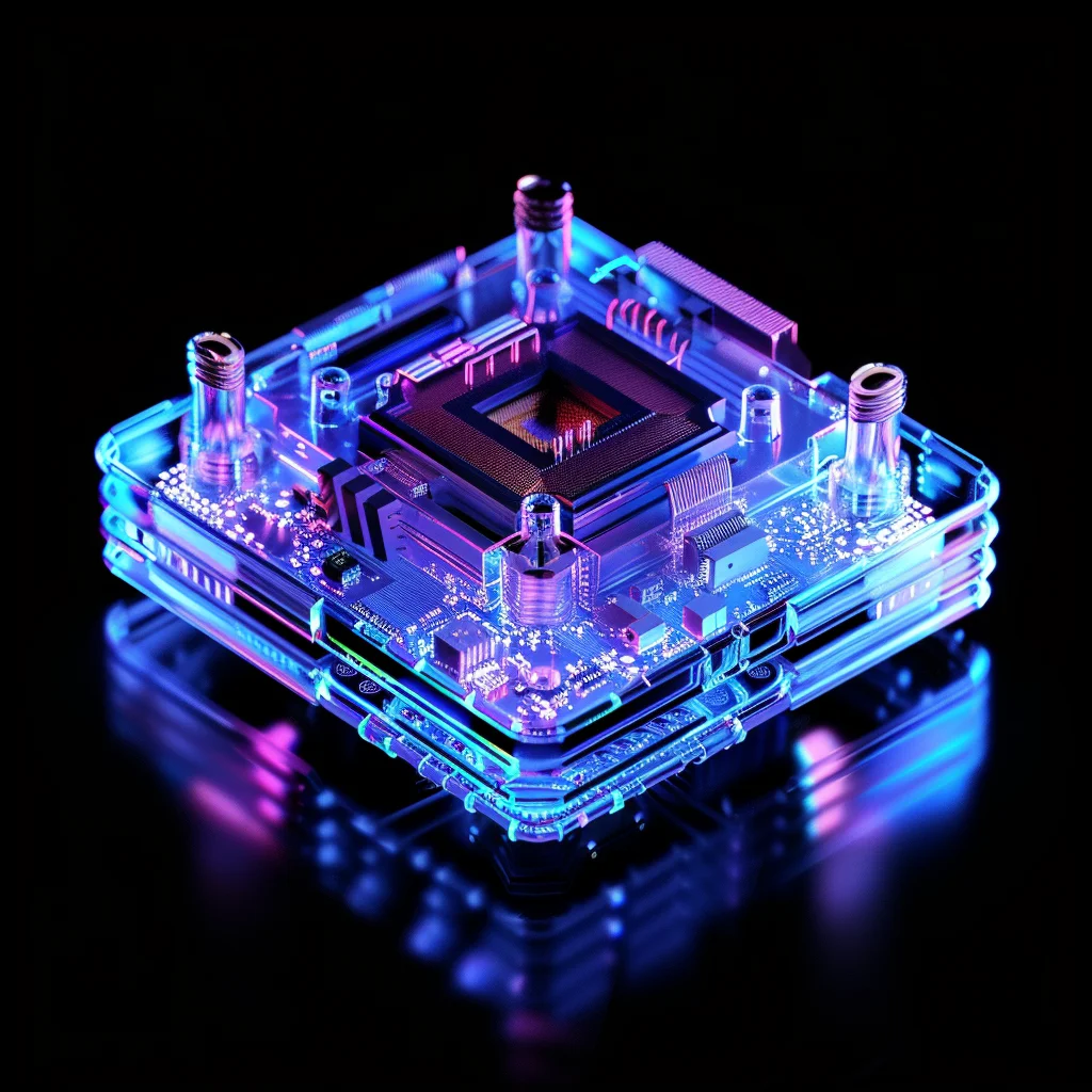 3D AMD structure CPU blue transparent Intel