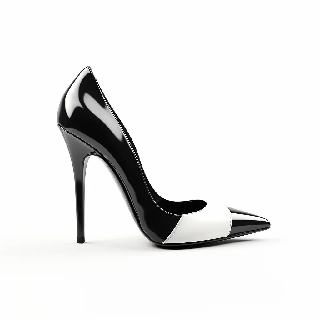 3D cartoon black shoes icon heels white C4D high