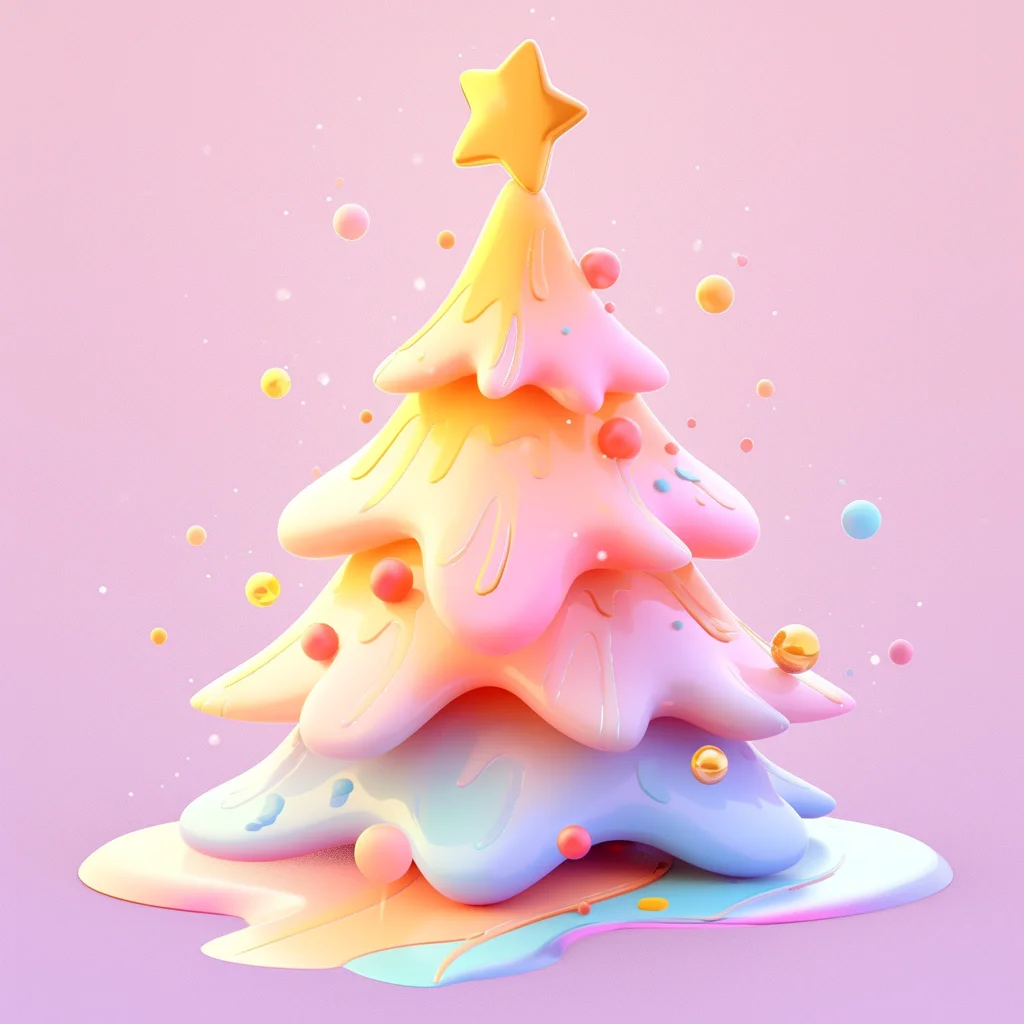 3D cartoon Christmas icon cute tree game lovely
