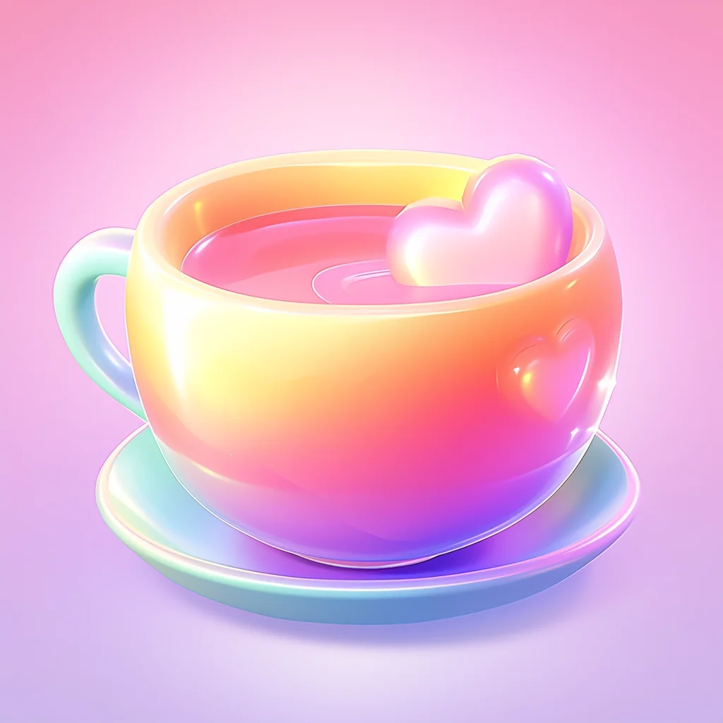 3D cup cartoon tea cute icon game lovely