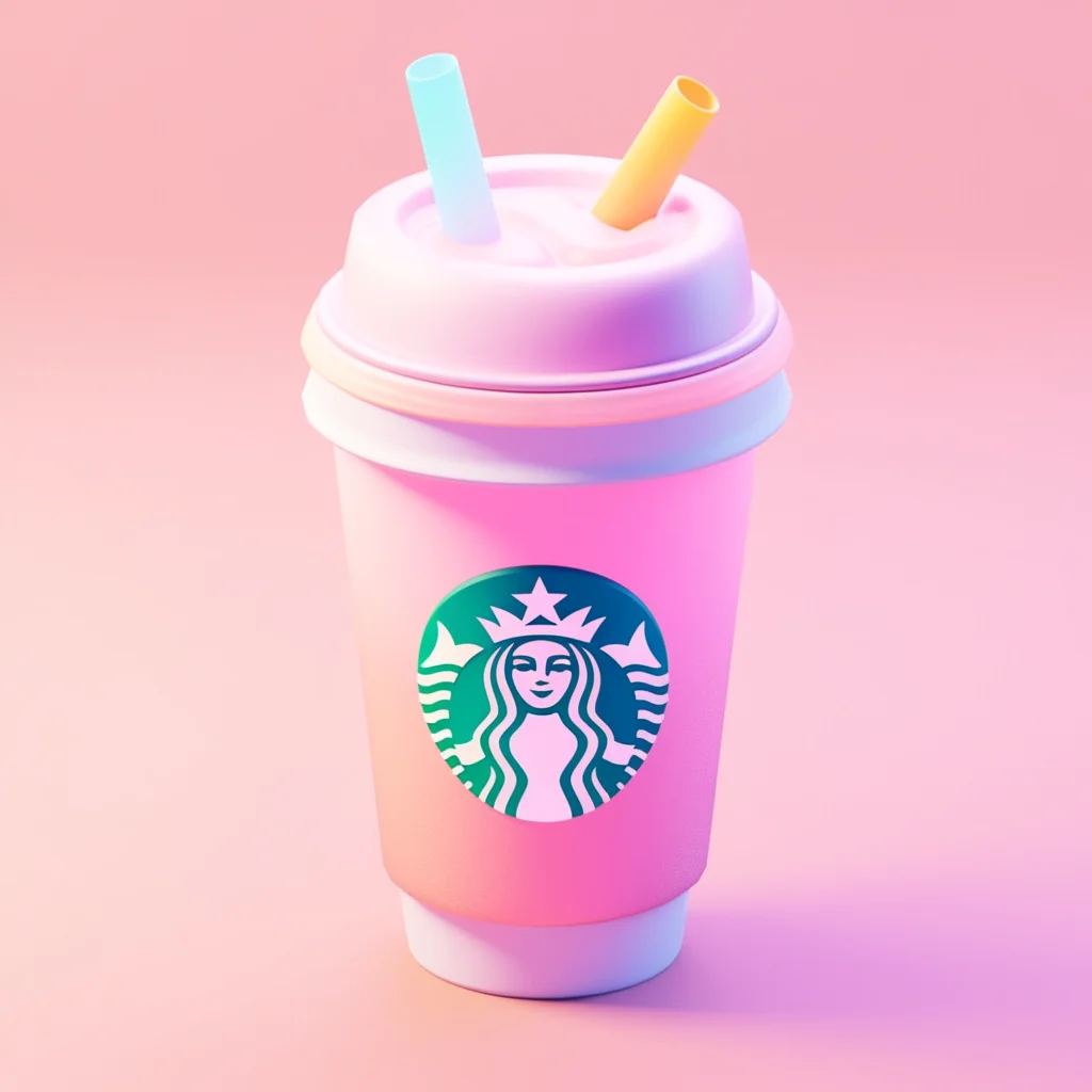 3D cute coffee icon game cartoon frappuccino lovely Starbucks