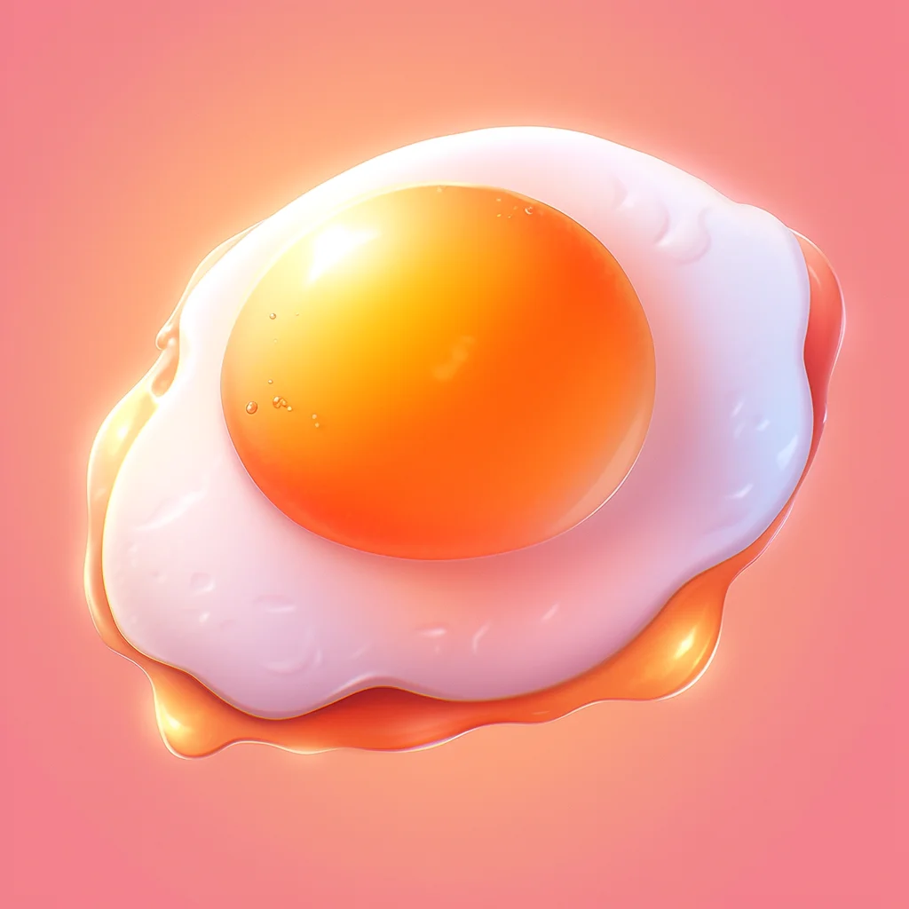 3D fried cartoon egg cute icon game lovely