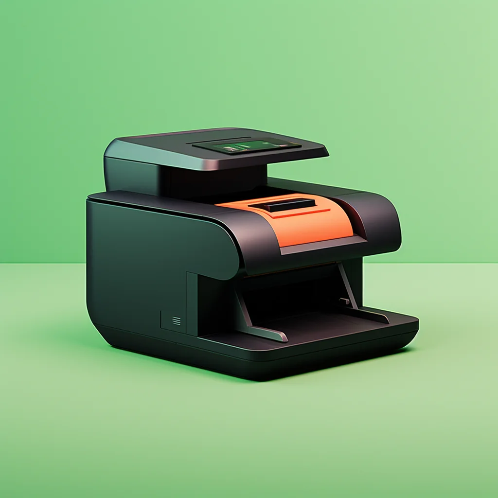 3D functional design photography green product printer black industrial rendering retro